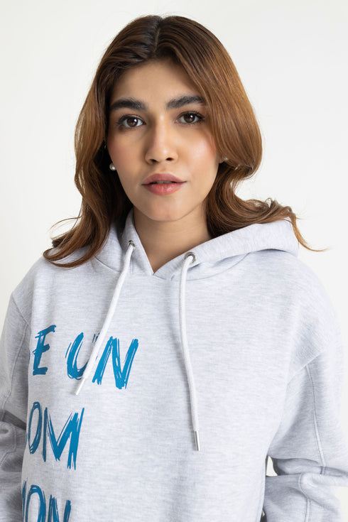 The Grey Boxy Crop Hoodie